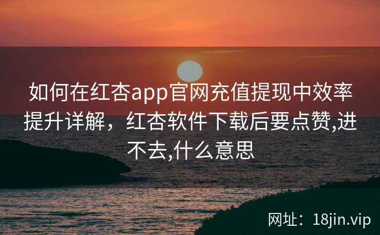 如何在红杏app官网充值提现中效率提升详解，红杏软件下载后要点赞,进不去,什么意思