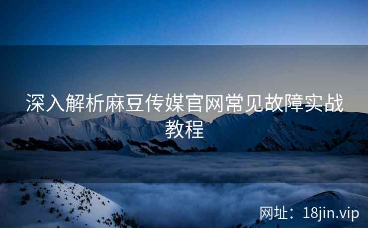 深入解析麻豆传媒官网常见故障实战教程